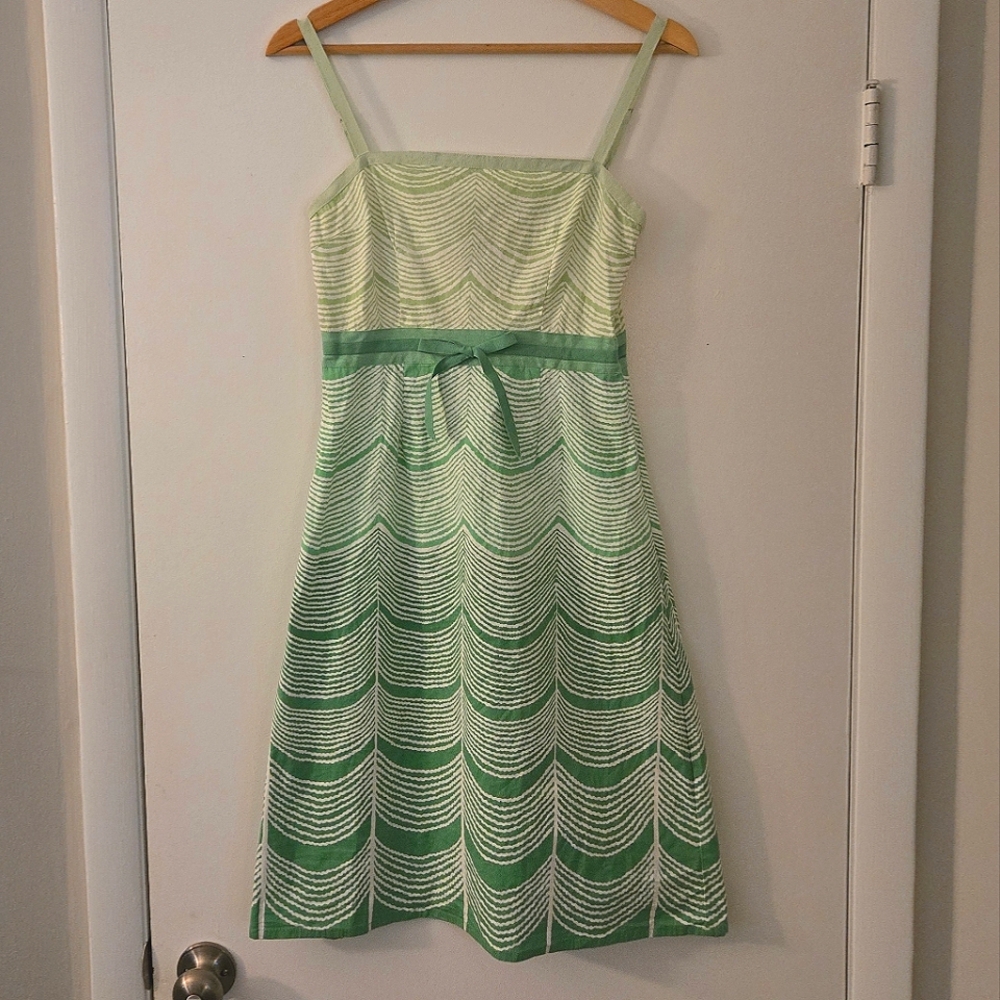 Anthropologie Ipsa Green Cotton Sundress